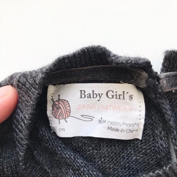 ZARA light knit/stripe mix dress EUC 18-24 months - Picture 4 of 5